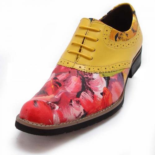 Fiesso Yellow / Pink Genuine Leather Shoes FI6739